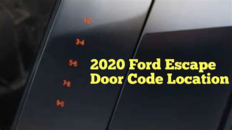 Ford Escape keyless code location